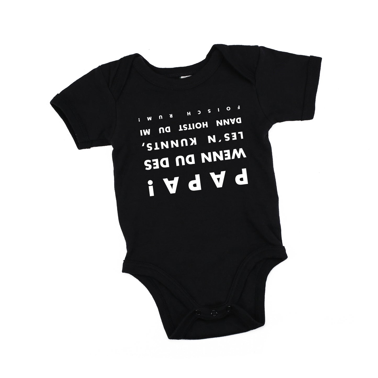 schwarzer Baby Body "Falsch rum"