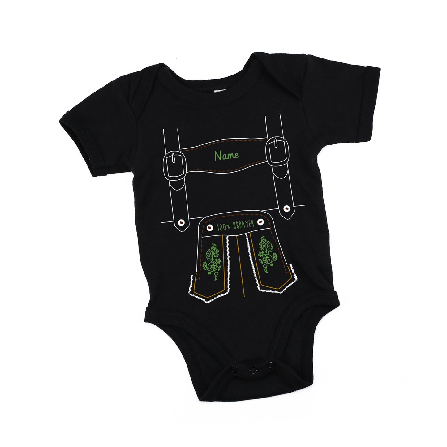 schwarzer Baby Body "Lederhose"