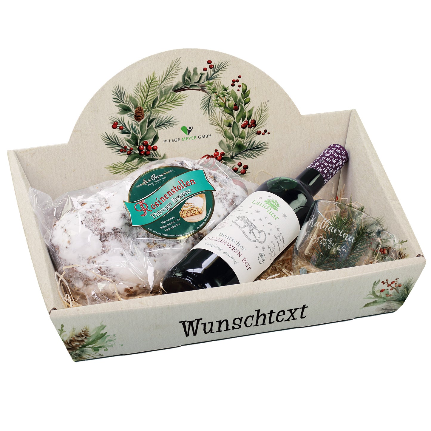 Großer Präsentkorb zu Weihnachten mit Logo