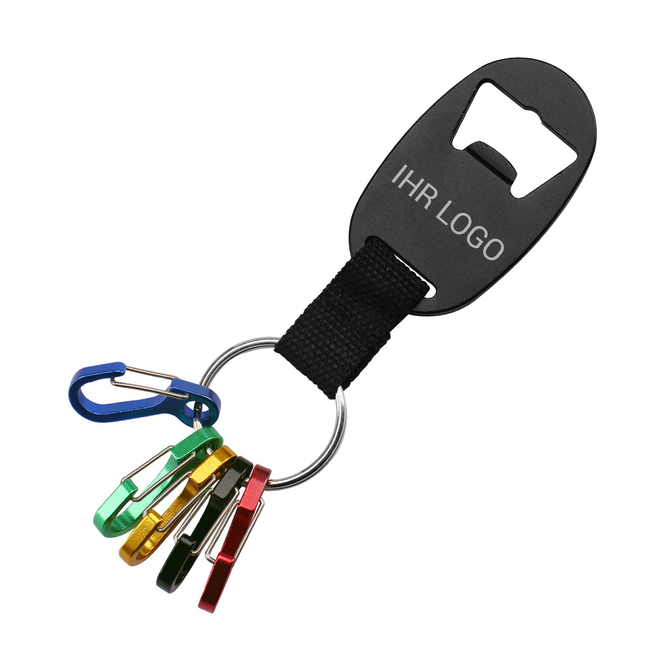 Schlüsselanhänger mit Logo-Gravur inkl. Flaschenöffner und Karabinerhaken