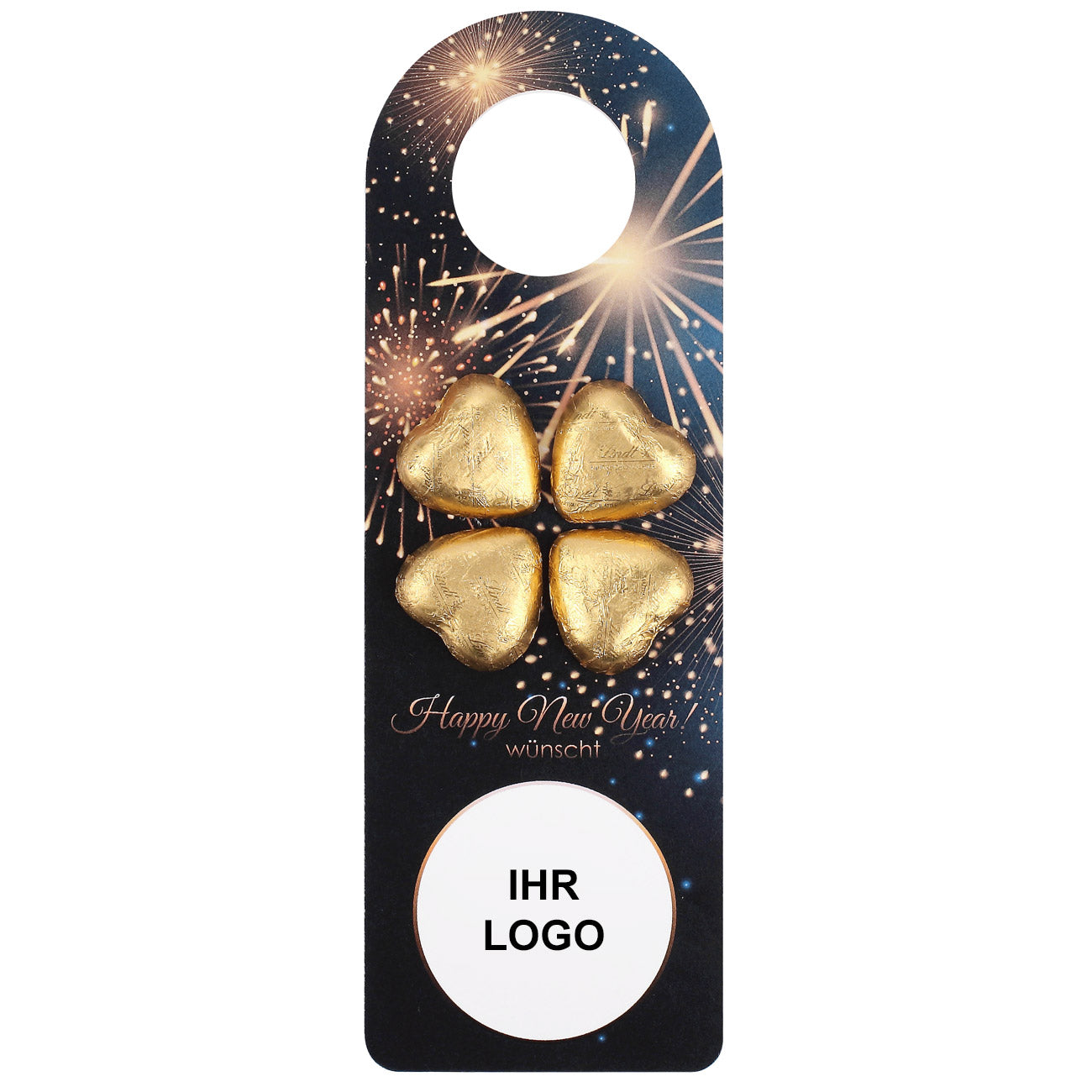 Flaschenanhänger mit Firmenlogo - Feuerwerk