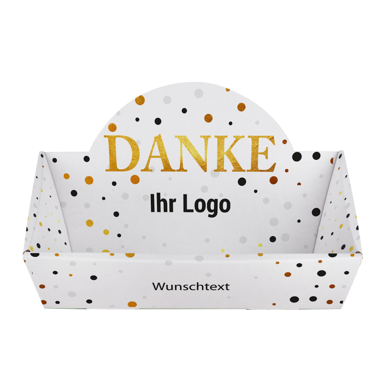 Kleiner Geschenkkorb "Danke" mit Logo und Wunschtext