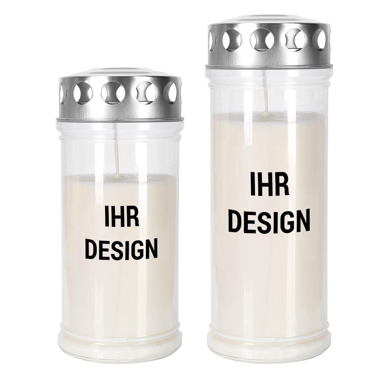 Grablicht mit Ihrem Design in zwei verschiedenen Größen