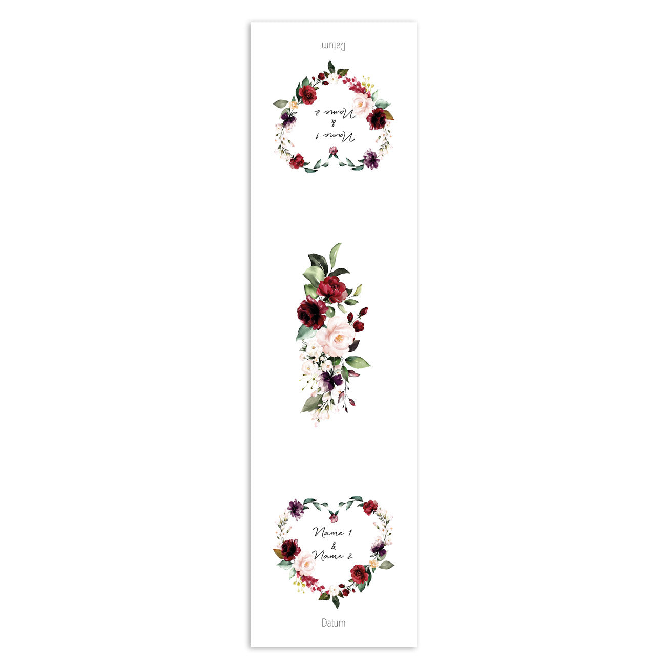 Tischläufer "Burgundy" mit Namen und Datum