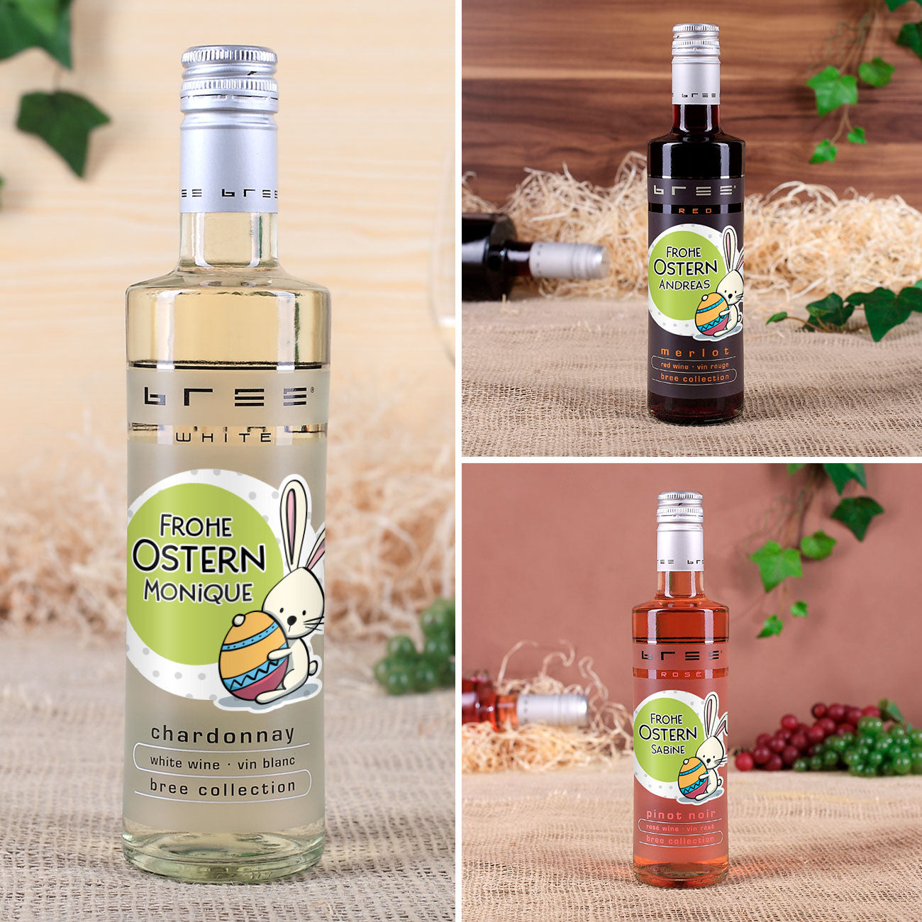 Bree Wein zu Ostern mit Wunschname