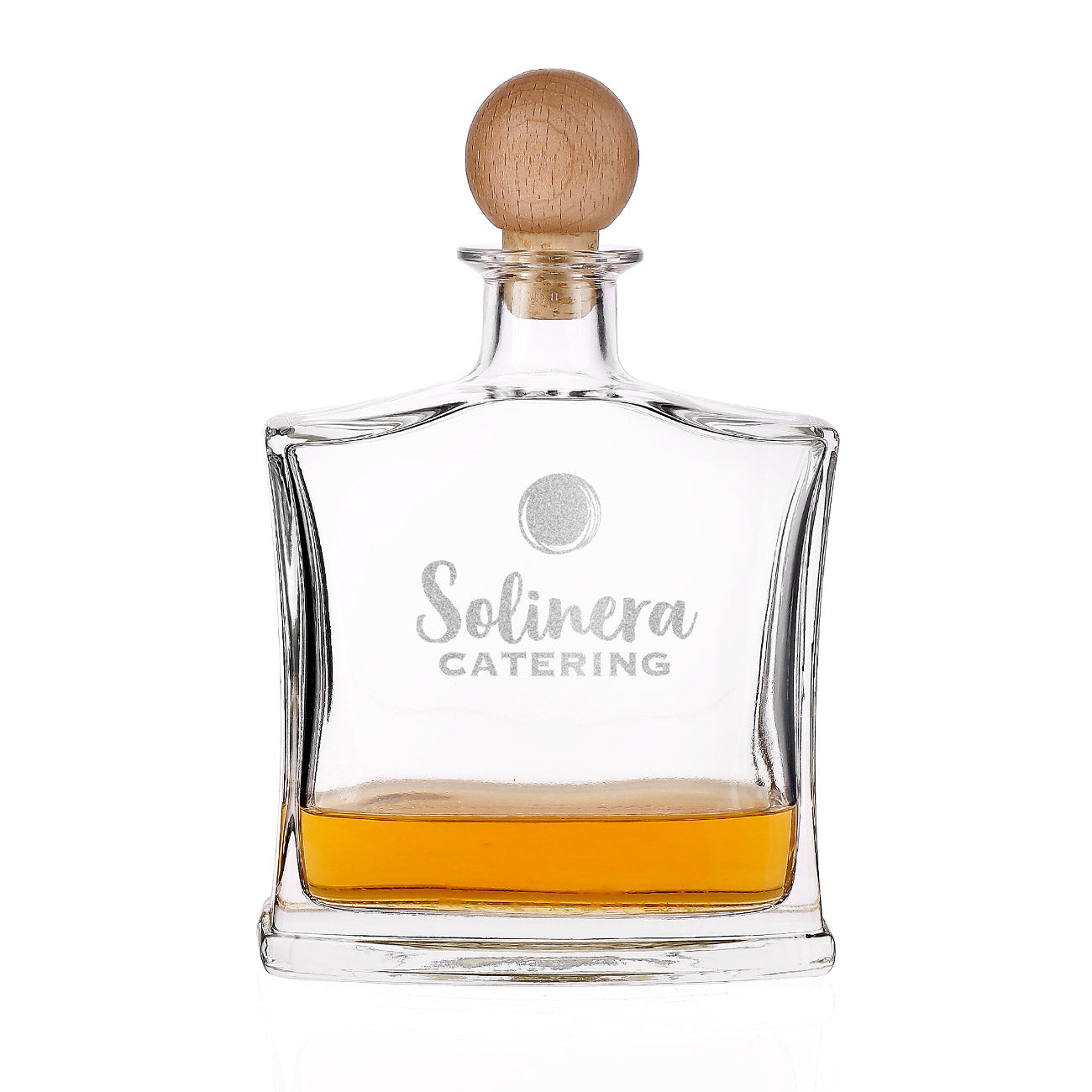 Whiskykaraffe mit Firmenlogo graviert