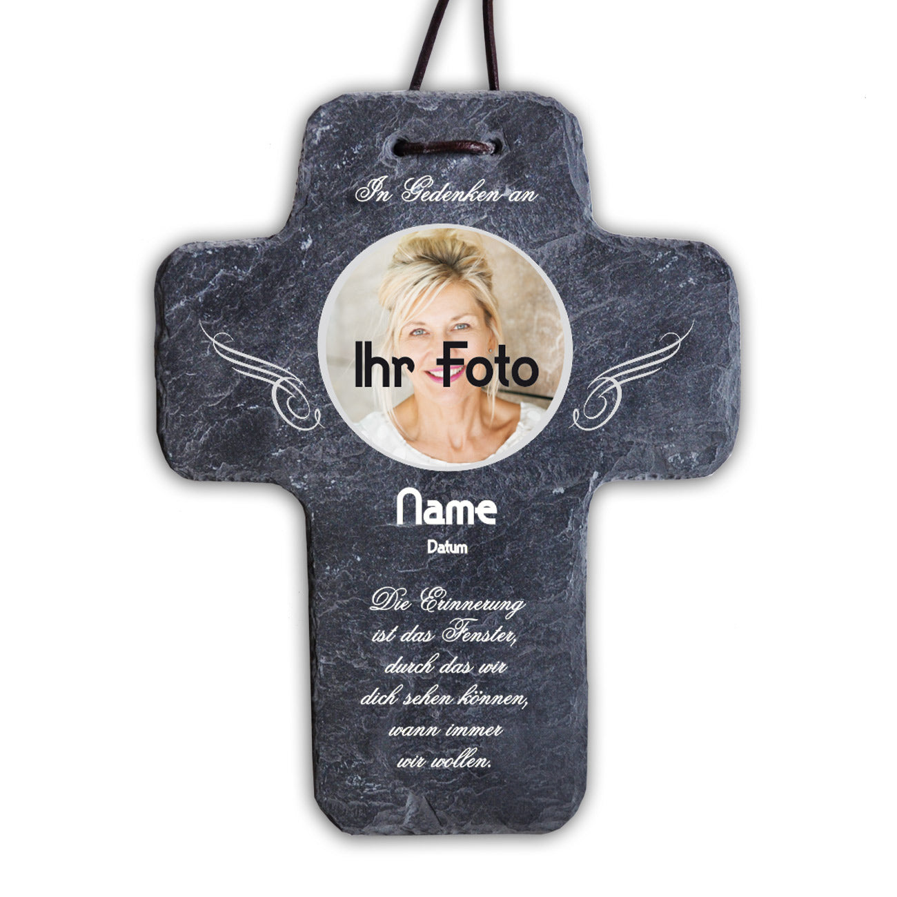 Gedenkkreuz "In Gedenken an" mit Foto