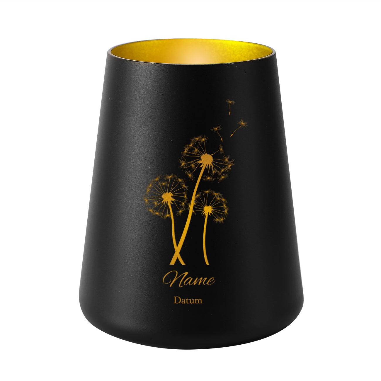 Trauerlicht mit Pusteblumen zur Personalisierung mit Name und Datum