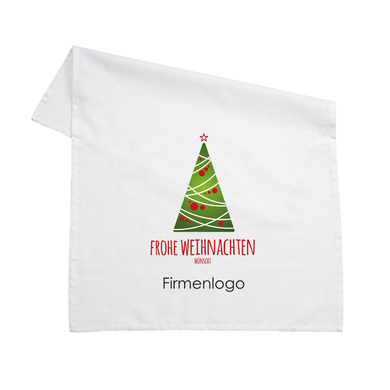 Frohe Weihnachten - Geschirrtuch mit Firmenlogo