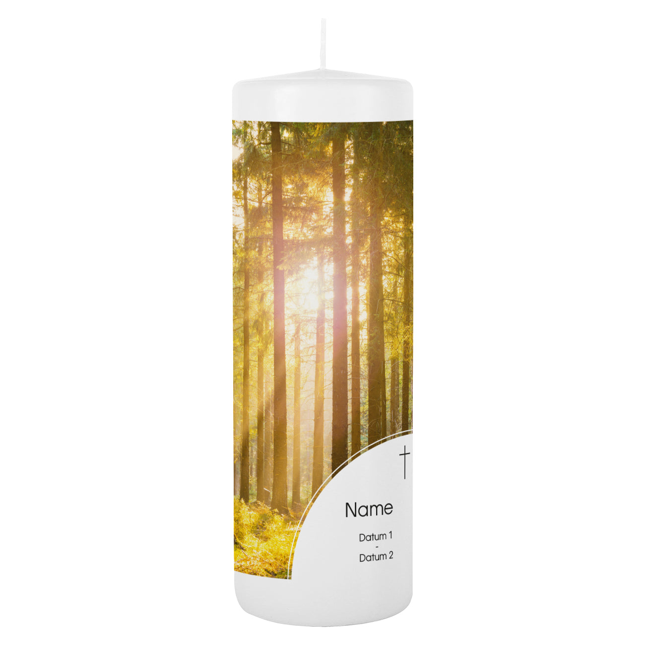 Kerze zum Gedenken mit Name - Wald