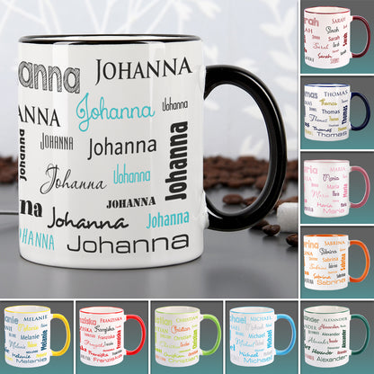 Namenstasse mit verschiedenen Schriftarten