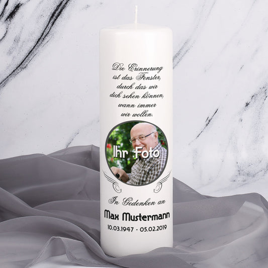 Musterkerze - In Gedenken mit Foto