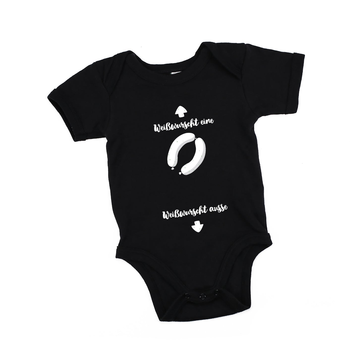 schwarzer Baby Body "Weißwurscht"