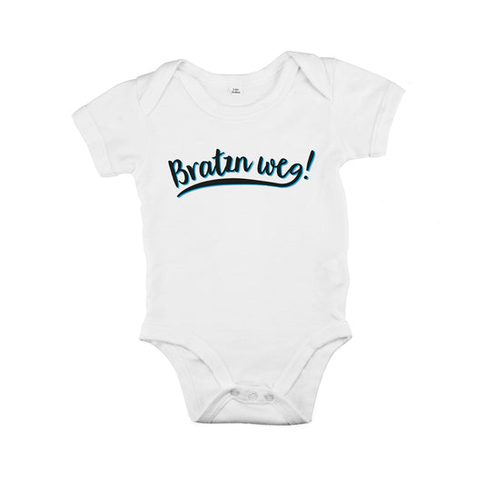 weißer Baby Body "Bratzn weg" ohne Personalisierung