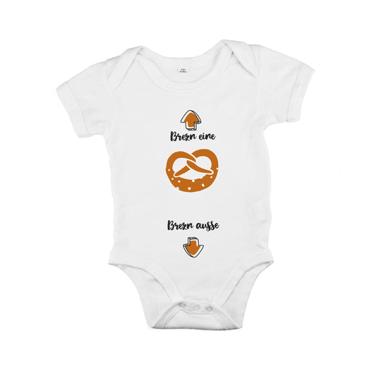 weißer Baby Body "Brezeneinebrenausse"