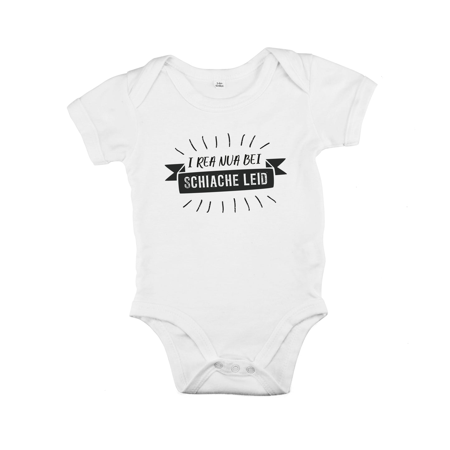 weißer Babybody "I Rea nua bei.."