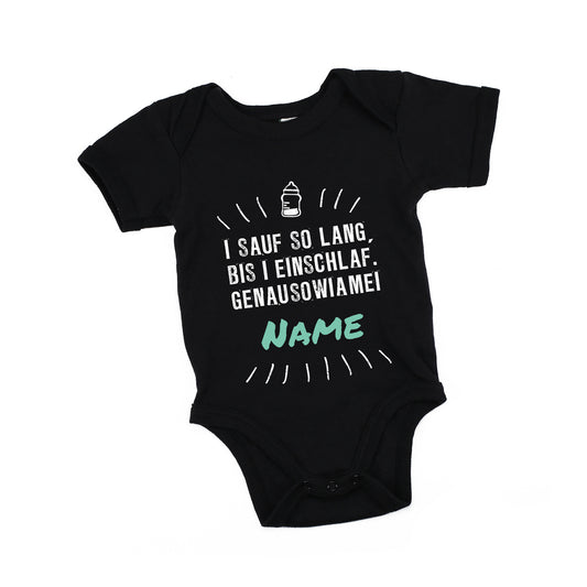 schwarzer Baby Body "i sauf so lang"