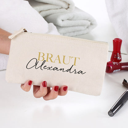 Beautycase mit 2 Zeilen zur Beschriftung in naturfarbe