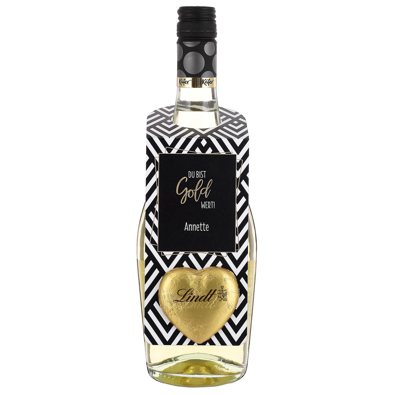 Flaschenanhänger "Du bist Gold wert" mit Name