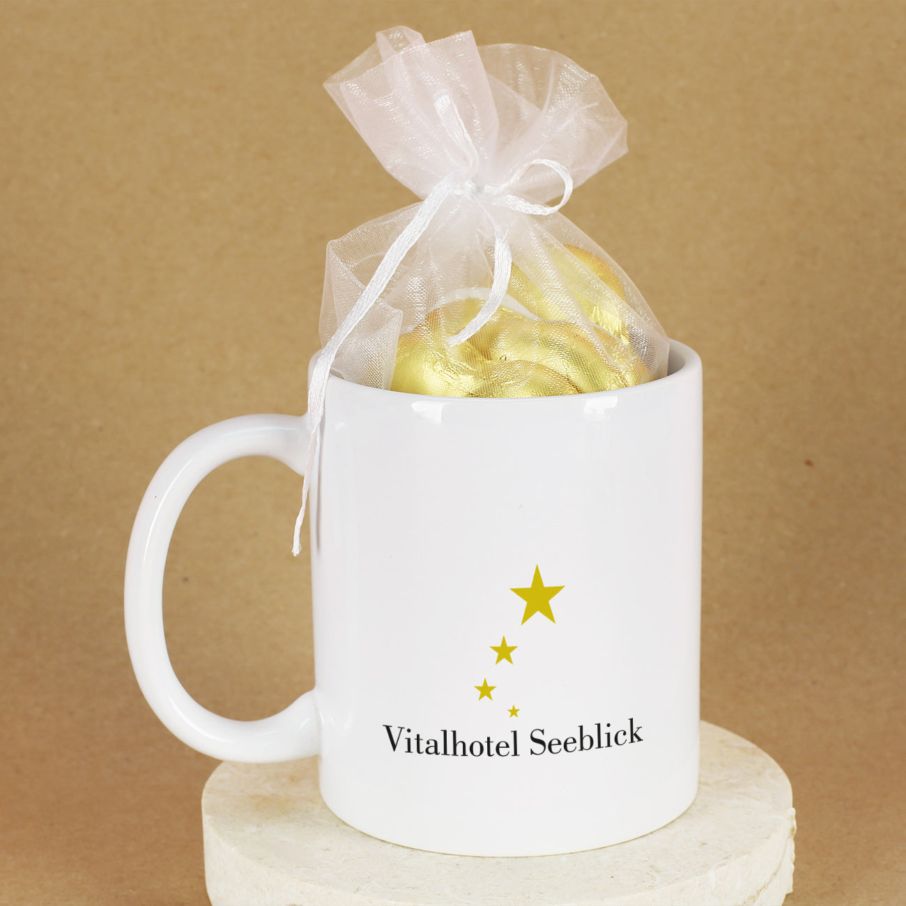 Tasse mit Logo bedruckt – Weiße Werbetasse (300 ml)