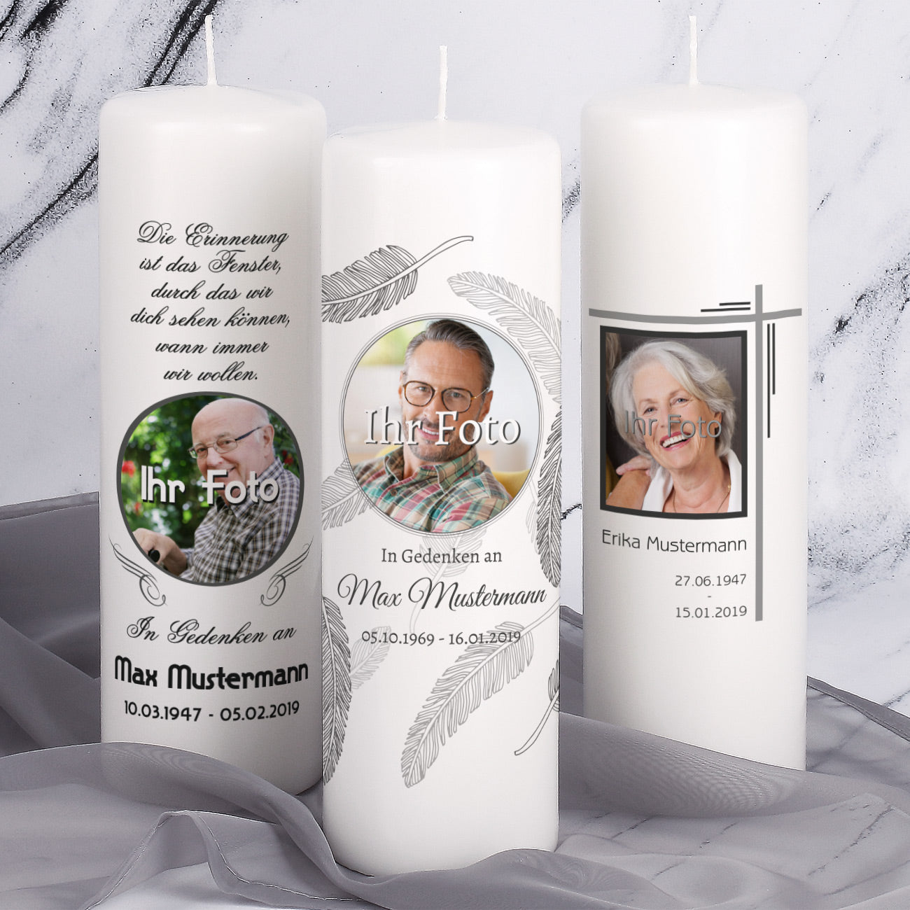 Musterpaket - 3x Foto Kerzen