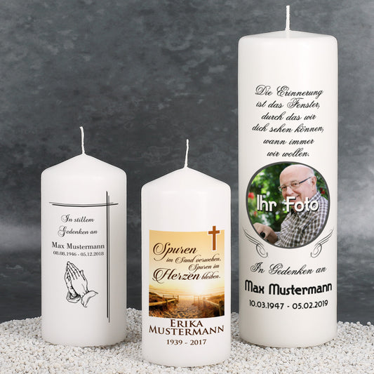 Musterpaket - Trauerkerzen in verschiedenen Größen