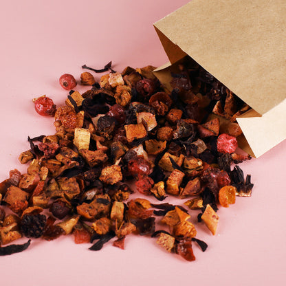 100g Früchtetee mit Weihnachtsgruß und Wunschlogo