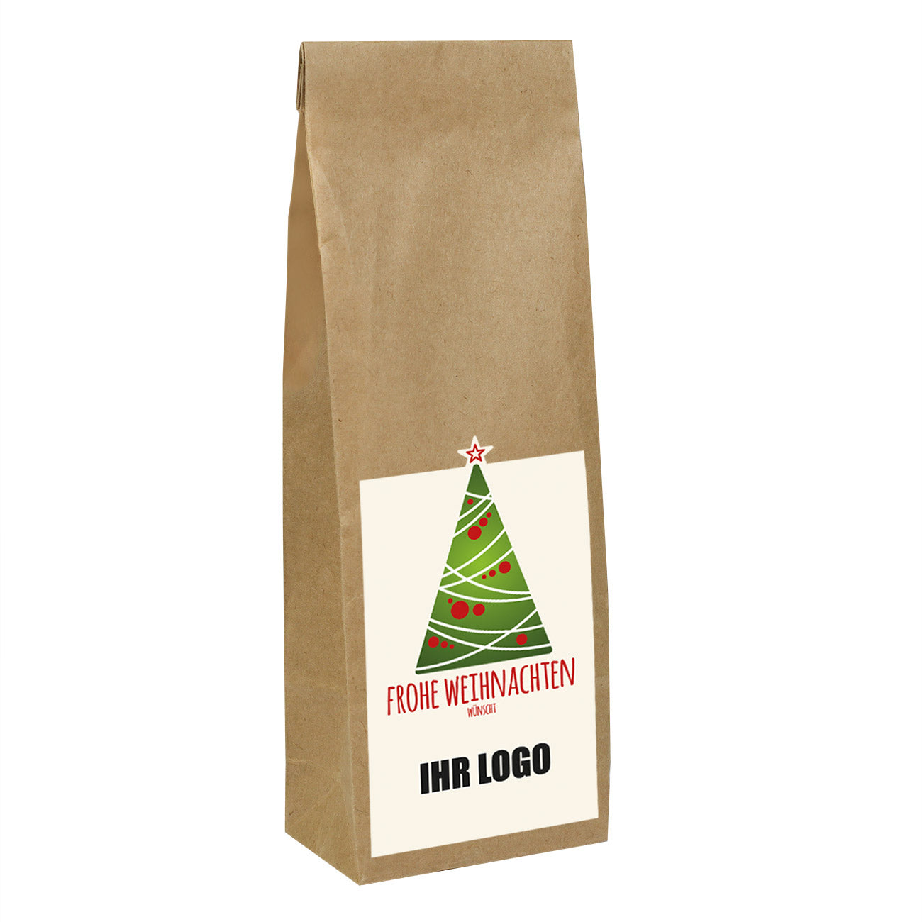 Weihnachtstee mit Tannanbaummotiv und Wunschlogo