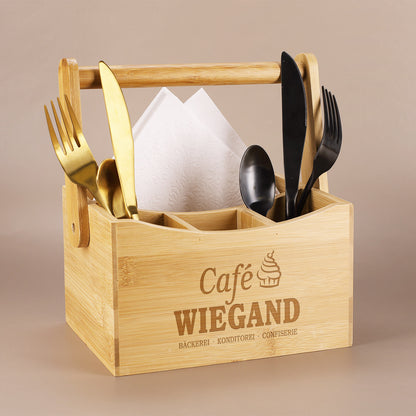 Besteckkasten mit Logo graviert