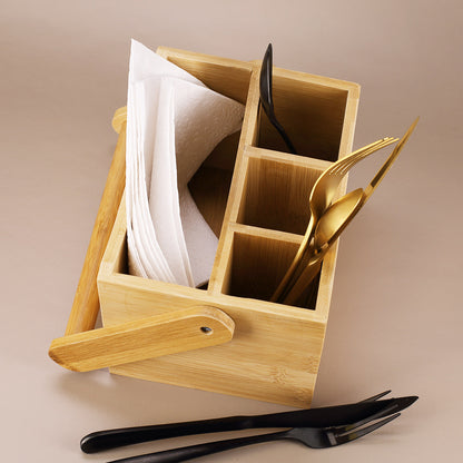 Besteckkasten aus Bambus Draufsicht