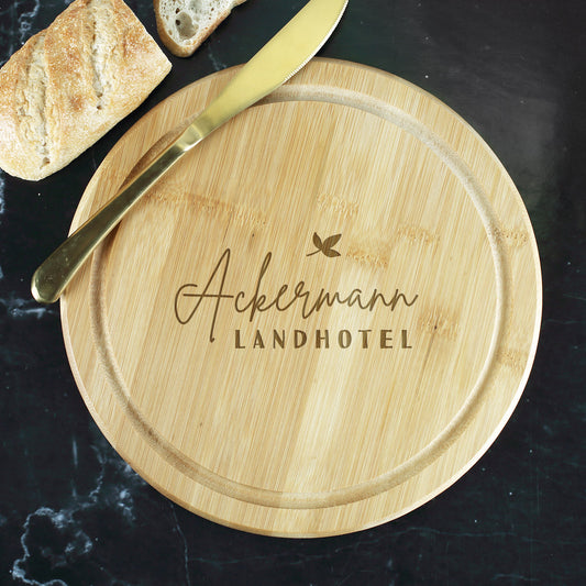 Servierbrett mit Firmenlogo