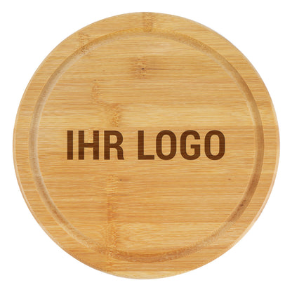 Logo Gravur auf Schneidebrett