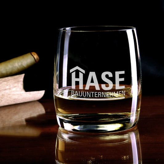 Trinkglas mit Logo graviert