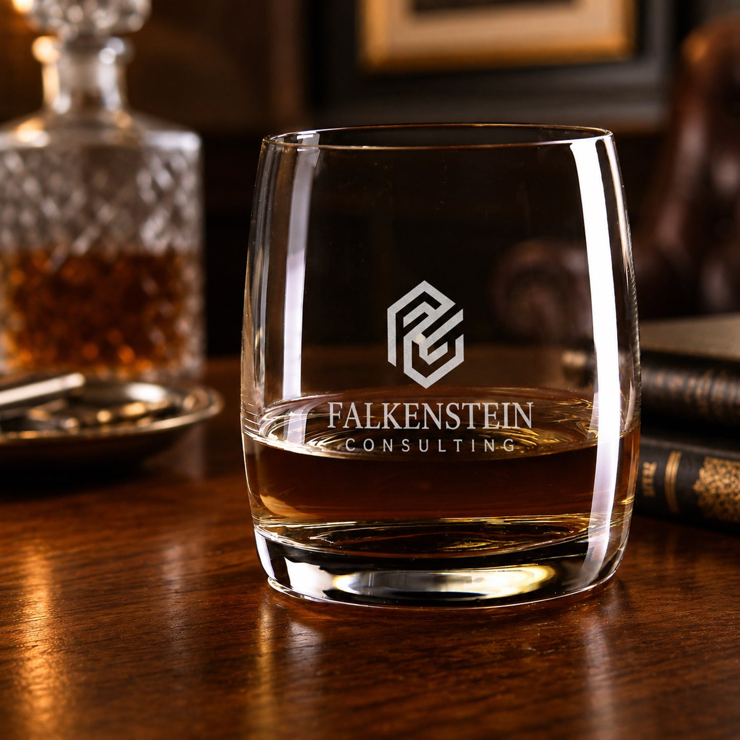 Whiskyglas mit Logo