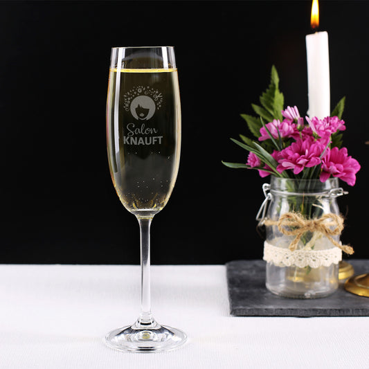 Sektglas inkl. Gravur des Logos