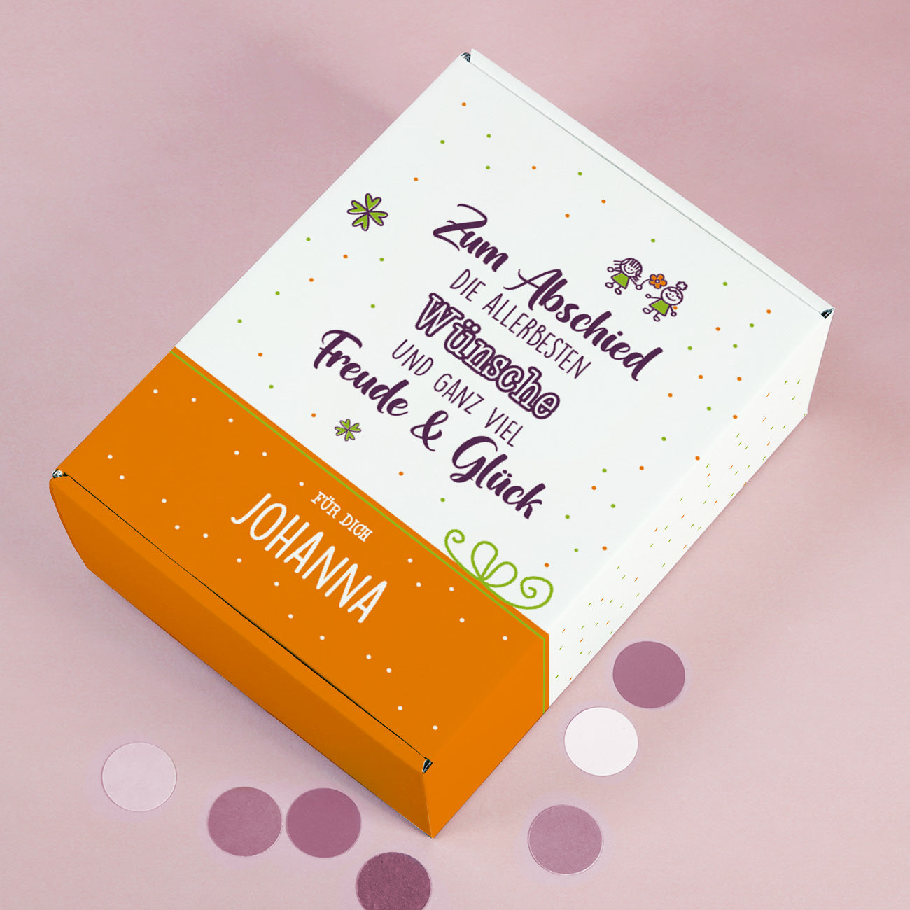 Kolleginnen-Abschiedsgeschenk im Set mit Lindt Pralinen und Wein in Geschenkbox