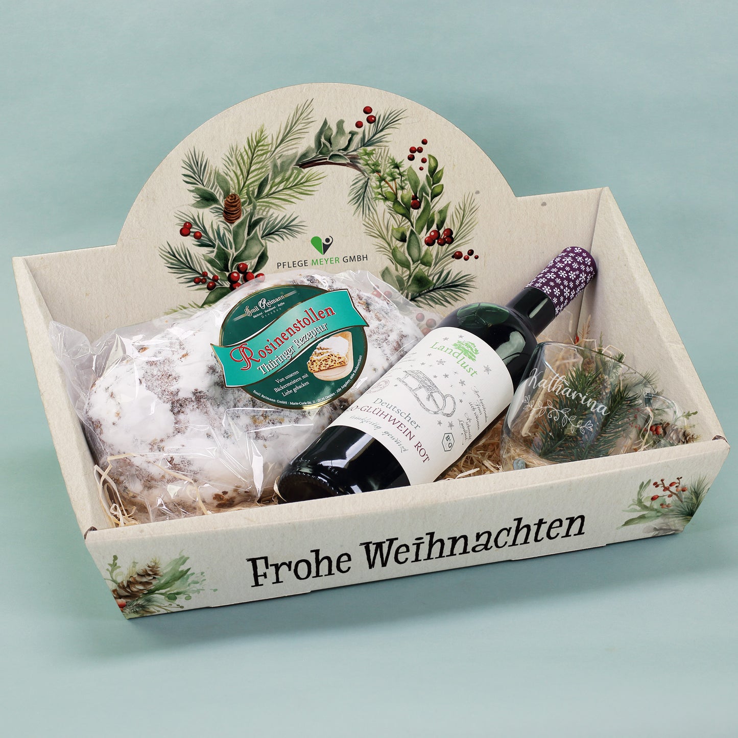 Großer Präsentkorb zu Weihnachten mit Logo