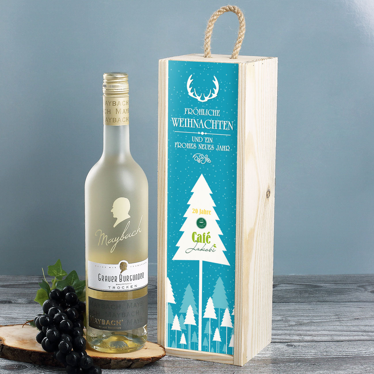 Wein-Geschenkset zu Weihnachten mit Logoaufdruck