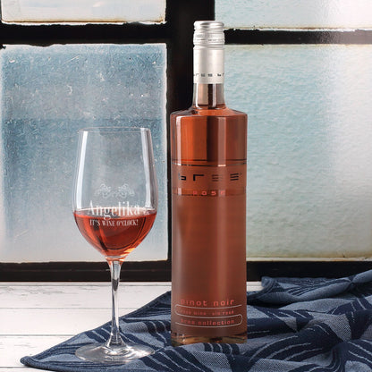 Wein-Set "Träume gehen nie in Rente", mit gravierten Glas