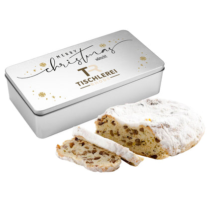 Stollendose mit Firmenlogo