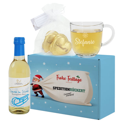 Glühwein-Geschenkset mit Firmenlogo | Weihnachtsgeschenk für Mitarbeiter