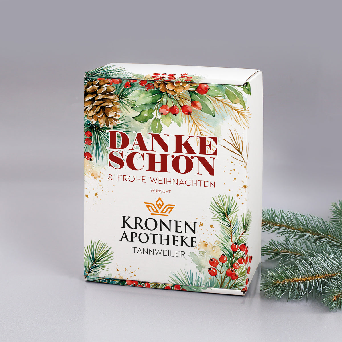Personalisiertes Tee-Geschenkset mit Stollen und Teeglas | Weihnachtsgeschenkset für Mitarbeiter mit Logo