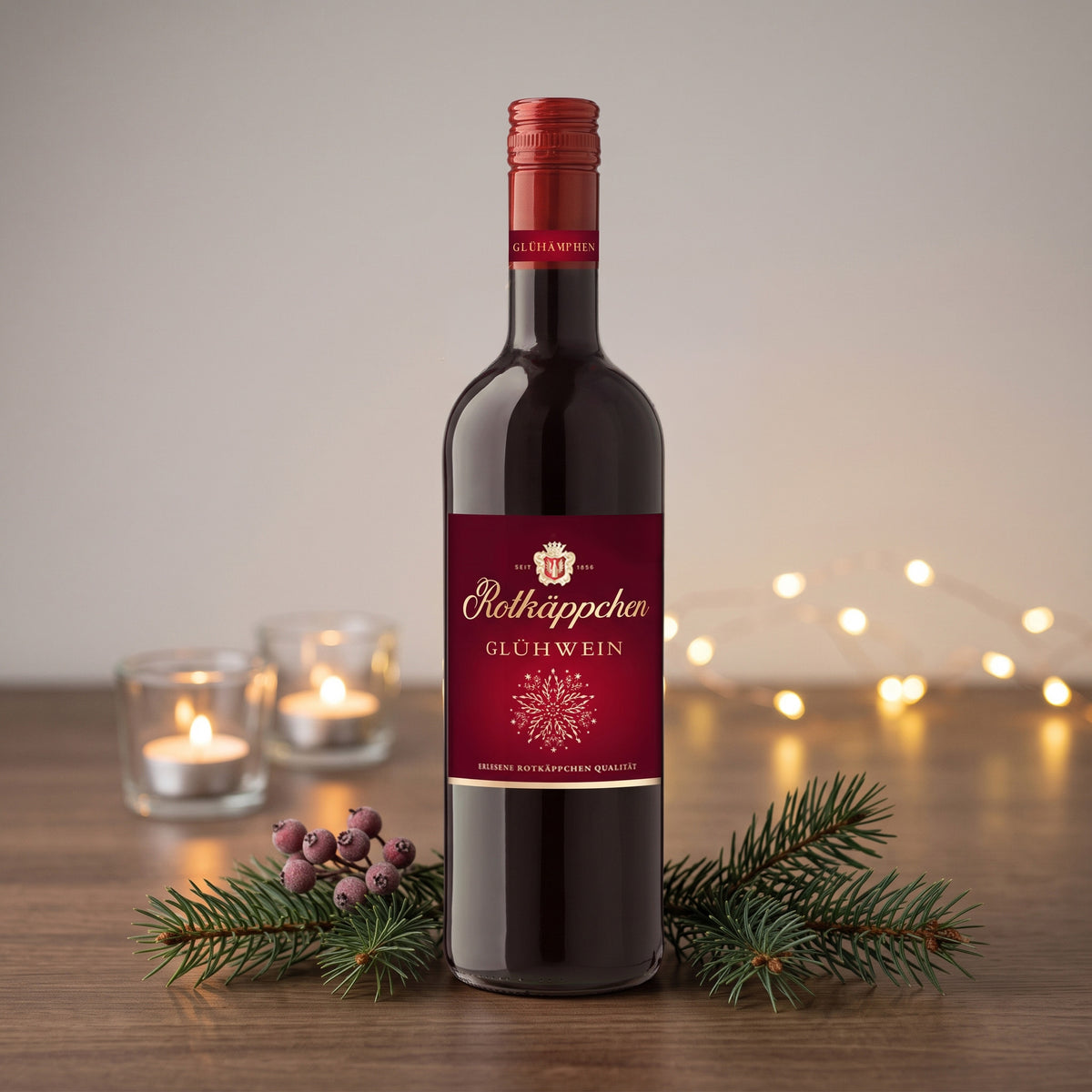 Rotkäppchen Glühwein in personalisierter Geschenkverpackung mit Firmenlogo "Dankeschön"