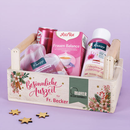 Personalisiertes Wellness Geschenkset mit Firmenlogo | Weihnachtsgeschenk für Mitarbeiterinnen