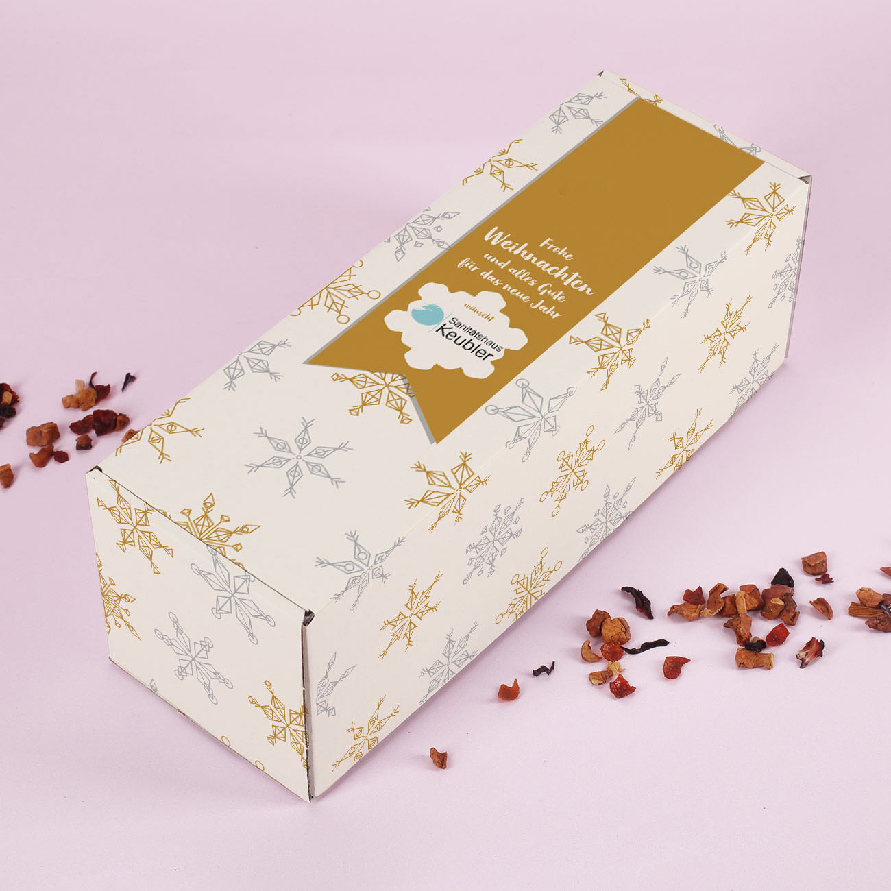 Geschenkbox mit Wunschlogo zu Weihnachten