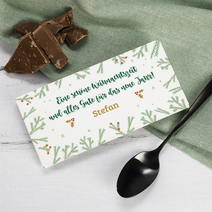 Geschenkset zu Weihnachten mit Glenfiddich, graviertem Glas und Schokolade