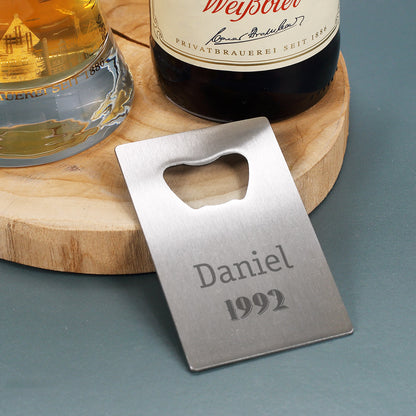 Geschenkset für Mitarbeiter mit Erdinger Bier, Weizenglas und graviertem Flaschenöffner