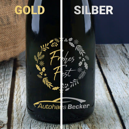 Pommery Champagner zu Weihnachten mit Firmenlogo