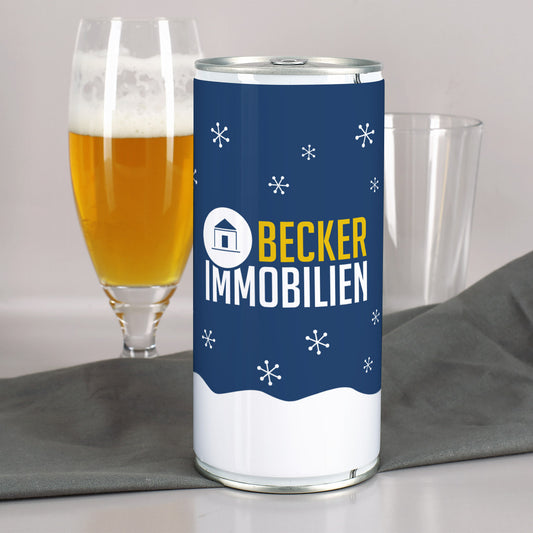 Bierdose mit Markenlogo
