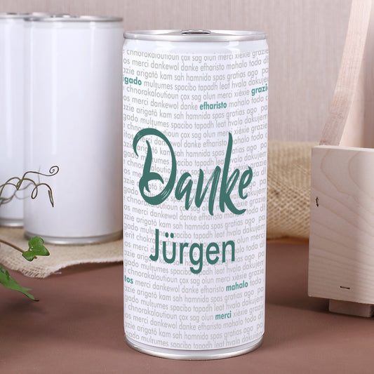 1 Liter Bierdose "Danke" mit Name
